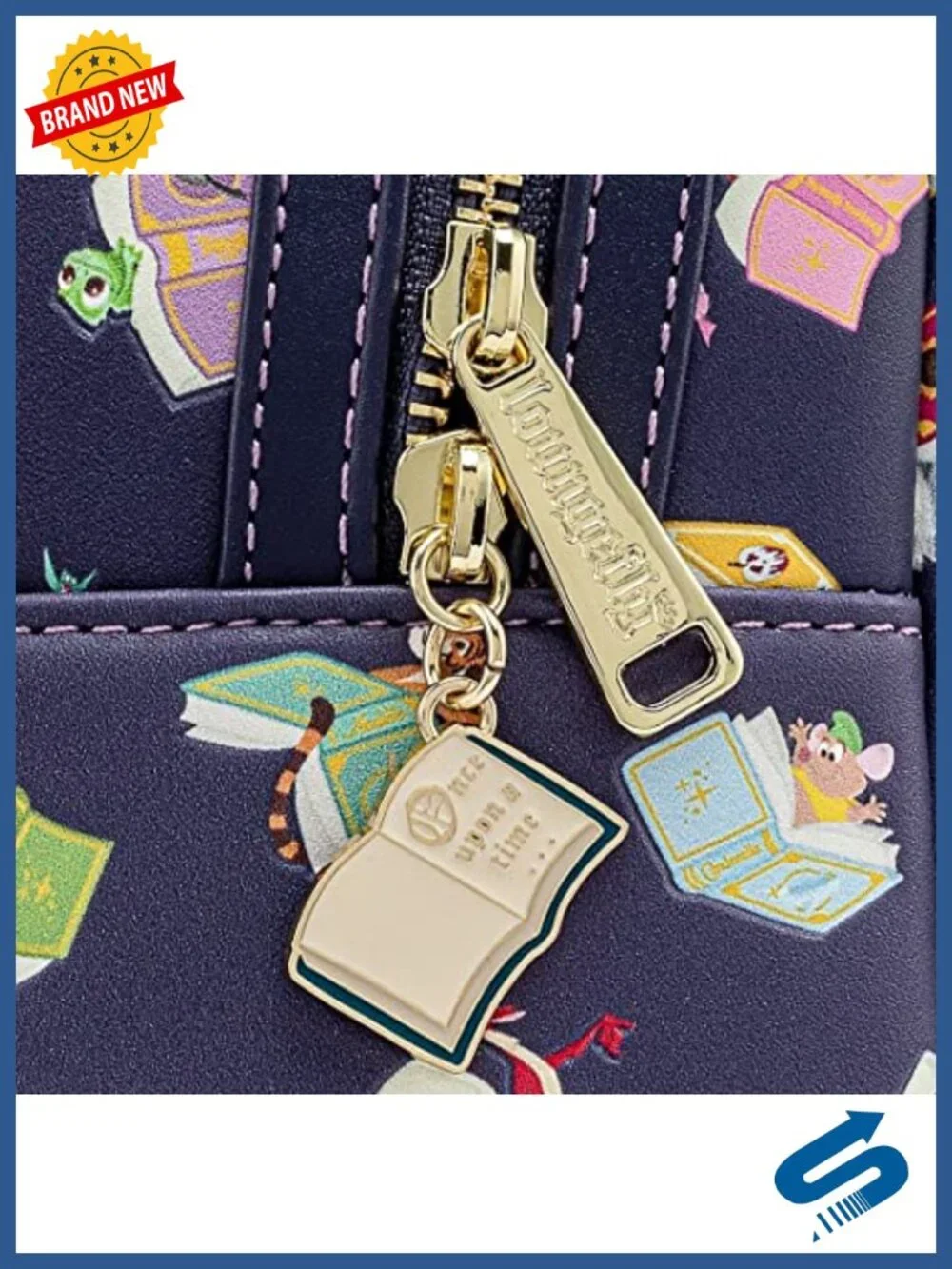Disney Princess Books Print Faux Leather Double Strap Shoulder Bag Purse